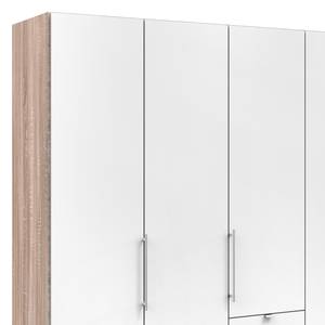 Armoire à portes pliantes Loft VI Imitation chêne brut de sciage / Blanc alpin - Hauteur : 216 cm