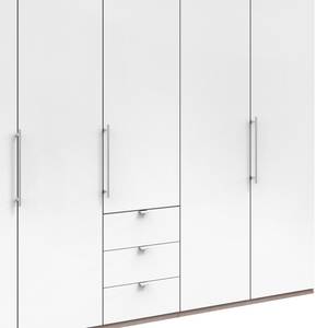 Armoire à portes pliantes Loft VI Imitation chêne brut de sciage / Blanc alpin - Hauteur : 216 cm