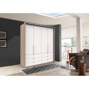 Falttürenschrank Loft II Eiche Sägerau Dekor / Alpinweiß - 200 x 216 cm