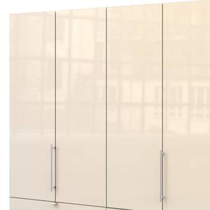 Falttürenschrank Loft II Eiche Sägerau Dekor / Glas Magnolie - 200 x 216 cm