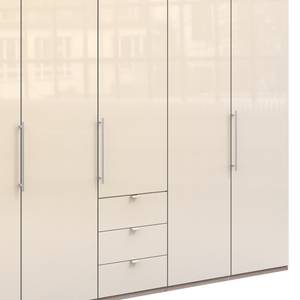 Vouwdeurkast Loft VI Grof gezaagde eikenhouten look/Magnoliakleurig glas - Hoogte: 216 cm