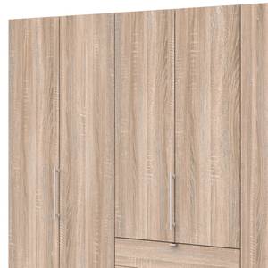 Armoire à portes pliantes Loft III Imitation chêne brut de sciage - Hauteur : 216 cm - Sans portes miroir