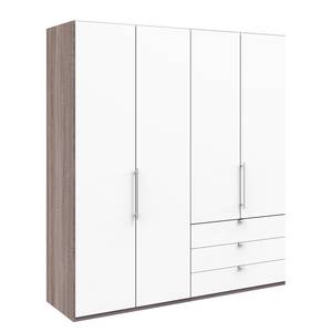 Armoire à portes pliantes Loft I Imitation chêne truffier / Blanc alpin - Hauteur : 216 cm - Tiroir à droite