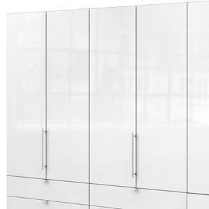 Vouwdeurkast Loft II Grof gezaagd eikenhouten look/wit glas - 300 x 216 cm