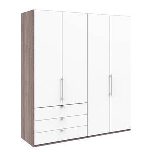 Armoire à portes pliantes Loft I Imitation chêne truffier / Blanc alpin - Hauteur : 216 cm - Tiroir à gauche