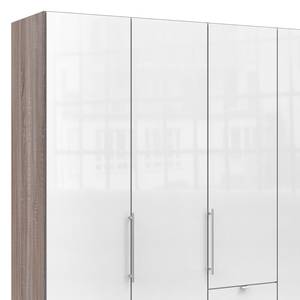 Falttürenschrank Loft VI Trüffeleiche Dekor / Glas Weiß - Höhe: 216 cm