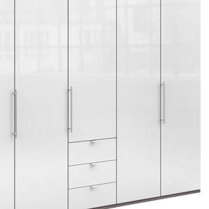 Falttürenschrank Loft VI Trüffeleiche Dekor / Glas Weiß - Höhe: 216 cm