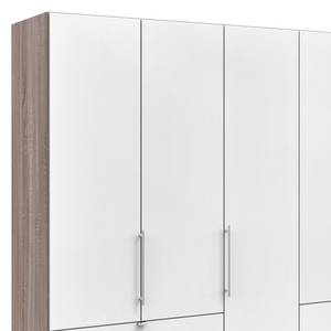 Armoire à portes pliantes Loft IV Imitation chêne truffier / Blanc alpin - 250 x 216 cm - Tiroir sur le bord