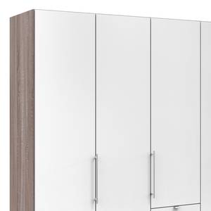 Armoire à portes pliantes Loft VI Imitation chêne truffier / Blanc alpin - Hauteur : 216 cm