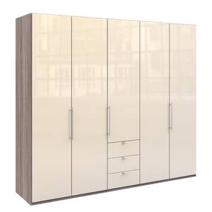 Vouwdeurkast Loft VI Truffeleikenhouten look/Magnoliakleurig glas	 - Hoogte: 216 cm