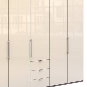 Falttürenschrank Loft VI Trüffeleiche Dekor / Glas Magnolie - Höhe: 216 cm