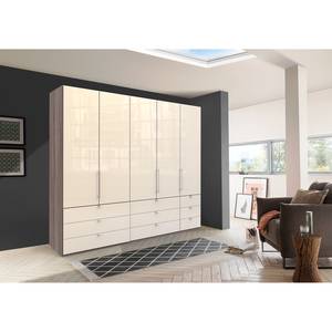 Vouwdeurkast Loft II Truffeleikenhouten look/Magnoliakleurig glas	 - 250 x 216 cm