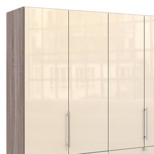 Falttürenschrank Loft II Trüffeleiche Dekor / Glas Magnolie - 250 x 216 cm