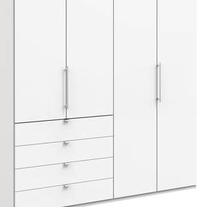 Falttürenschrank Loft I Weiß - Höhe: 236 cm - Schublade links