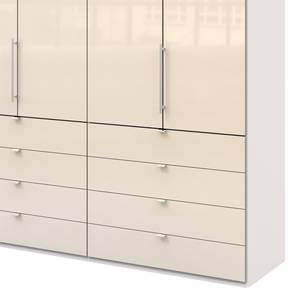 Falttürenschrank Loft II Alpinweiß / Glas Magnolie - 200 x 236 cm