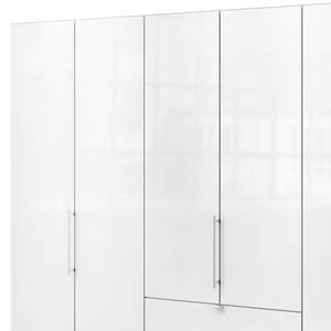 Falttürenschrank Loft III Trüffeleiche Dekor / Glas Weiß - Höhe: 216 cm - Ohne Spiegeltür/-en