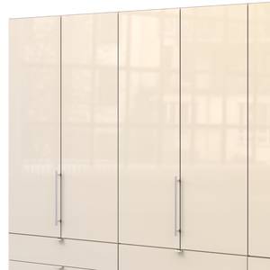 Falttürenschrank Loft II Trüffeleiche Dekor / Glas Magnolie - 300 x 216 cm