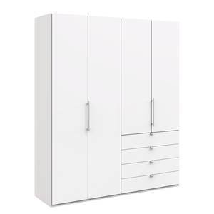 Armoire à portes pliantes Loft I Blanc - Hauteur : 236 cm - Tiroir à droite