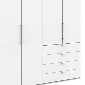 Armoire à portes pliantes Loft I Blanc - Hauteur : 236 cm - Tiroir à droite