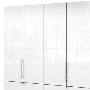 Armoire à portes pliantes Loft II Blanc alpin / Verre blanc - 200 x 236 cm