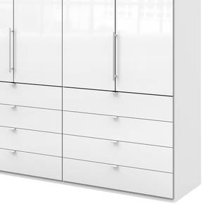 Armoire à portes pliantes Loft II Blanc alpin / Verre blanc - 200 x 236 cm