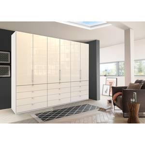 Falttürenschrank Loft II Alpinweiß / Glas Magnolie - 300 x 236 cm