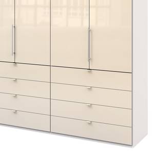 Falttürenschrank Loft II Alpinweiß / Glas Magnolie - 300 x 236 cm