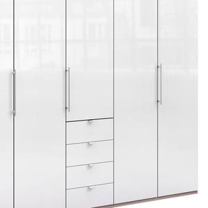 Falttürenschrank Loft VI Eiche Sägerau Dekor / Glas Weiß - Höhe: 236 cm