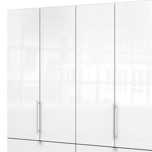 Armoire à portes pliantes Loft II Imitation chêne brut de sciage / Verre Blanc - 200 x 236 cm