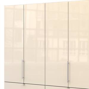 Vouwdeurkast Loft II Grof gezaagde eikenhouten look/Magnoliakleurig glas - 200 x 236 cm