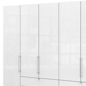 Vouwdeurkast Loft IV Alpinewit/wit glas - 300 x 236 cm - Lade in het midden