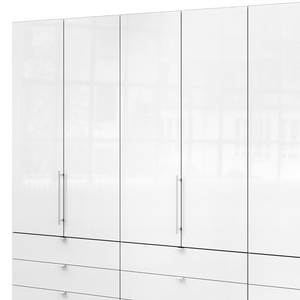 Vouwdeurkast Loft II Grof gezaagd eikenhouten look/wit glas - 300 x 236 cm