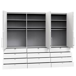 Falttürenschrank Loft II Eiche Sägerau Dekor / Glas Weiß - 300 x 236 cm