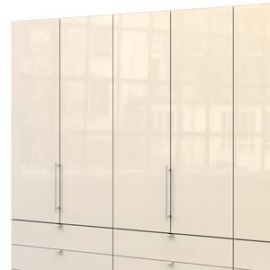 Falttürenschrank Loft II Eiche Sägerau Dekor / Glas Magnolie - 300 x 236 cm