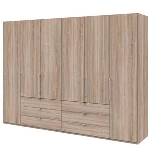 Falttürenschrank Loft IV Eiche Sägerau Dekor - 300 x 216 cm - Schublade mittig