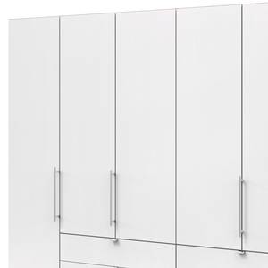 Armoire à portes pliantes Loft IV Imitation chêne brut de sciage / Blanc alpin - 300 x 216 cm - Tiroir centrale