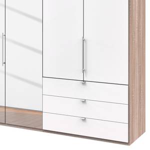 Falttürenschrank Loft V Eiche Sägerau Dekor / Alpinweiß - Höhe: 216 cm