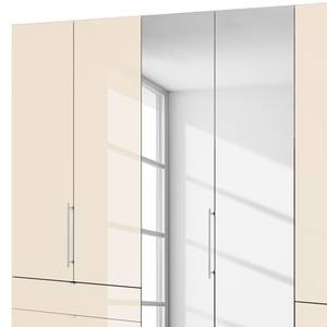 Falttürenschrank Loft V Eiche Sägerau Dekor / Glas Magnolie - Höhe: 236 cm