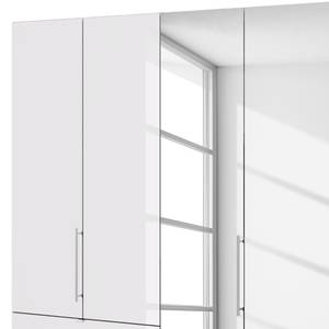 Falttürenschrank Loft V Eiche Sägerau Dekor / Glas Weiß - Höhe: 216 cm