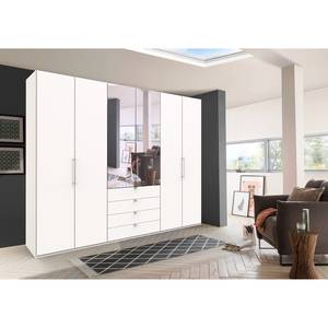 Armoire à portes pliantes Loft III Blanc - Hauteur : 236 cm - 2 miroir