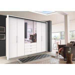 Armoire à portes pliantes Loft III Blanc - Hauteur : 236 cm - 2 miroir