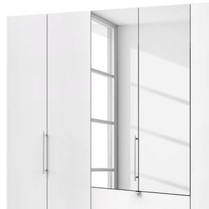 Falttürenschrank Loft III Weiß - Höhe: 236 cm - 2 Spiegeltüren