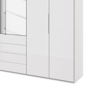 Falttürenschrank Loft III Alpinweiß / Glas Weiß - Höhe: 236 cm - 2 Spiegeltüren