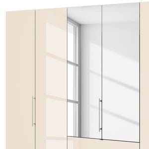 Vouwdeurkast Loft III Grof gezaagde eikenhouten look/Magnoliakleurig glas - Hoogte: 236 cm - 2 spiegeldeuren