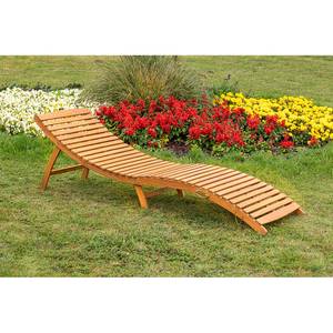 Chaise longue La Pelosa Polyester / Acacia massif - Gris / Acacia