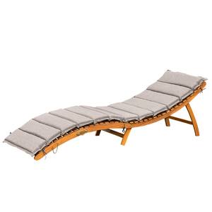 Chaise longue La Pelosa Polyester / Acacia massif - Gris / Acacia