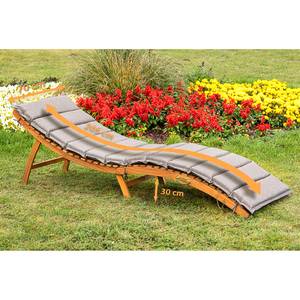 Chaise longue La Pelosa Polyester / Acacia massif - Gris / Acacia