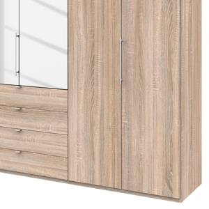 Vouwdeurkast Loft III Grof gezaagd eikenhouten look - Hoogte: 236 cm - 2 spiegeldeuren