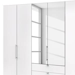 Armoire à portes pliantes Loft III Imitation chêne truffier / Blanc alpin - Hauteur : 236 cm - 2 miroir