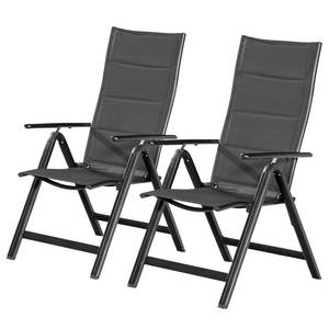 Chaises de jardin Taviano I (lot de 2) Aluminium / Polyester - Gris